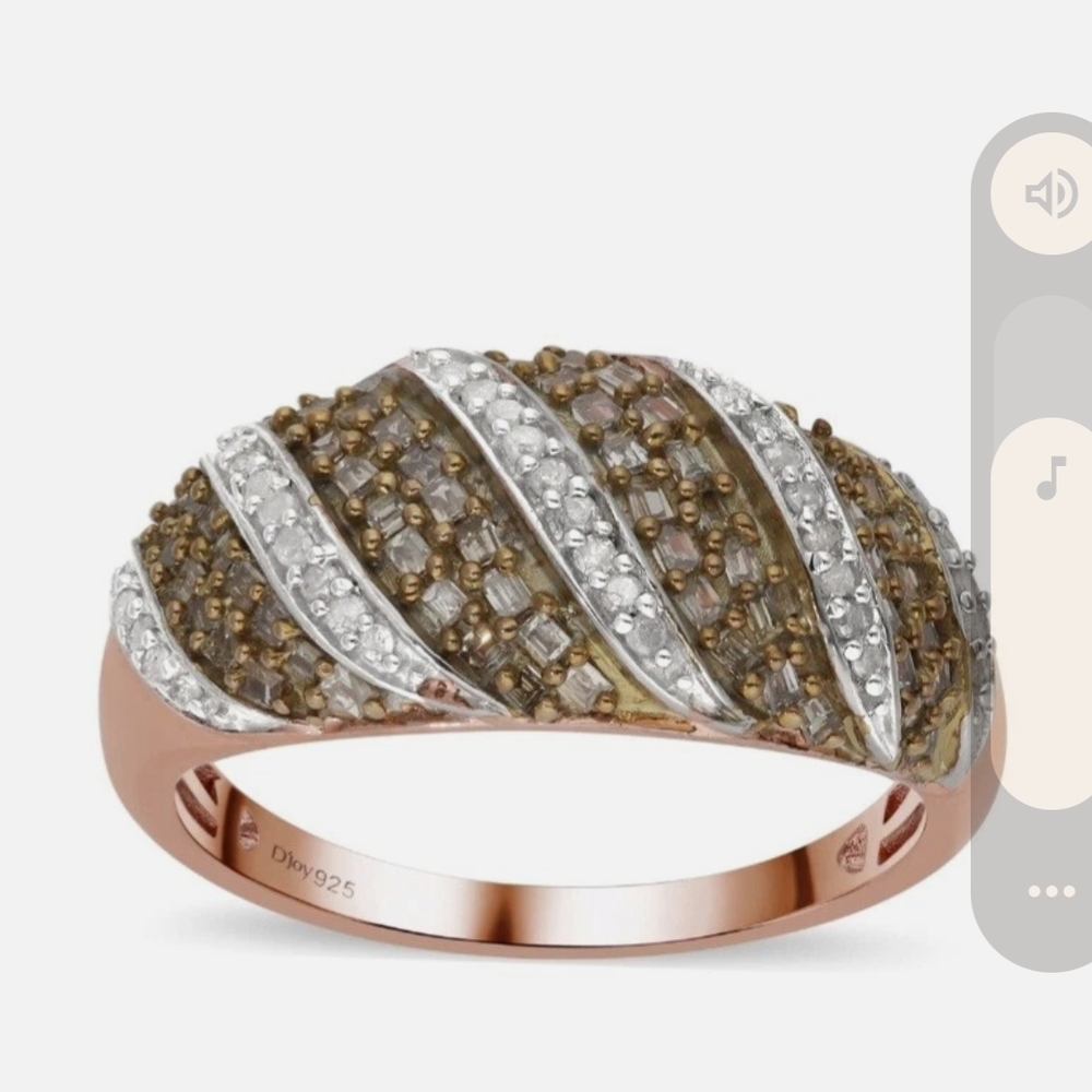 Champagne And Brown Cocktail Ring Women's Ring